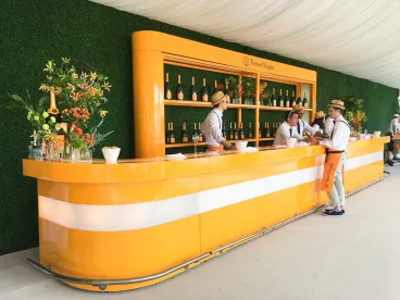 Yellow bar with bartenders