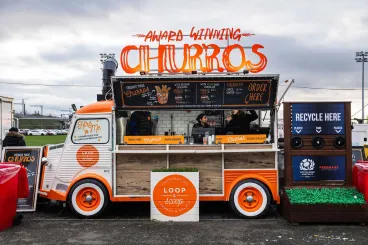 Churro food truck setup for business